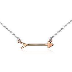 Arrow Necklace in Rose Gold Vermeil and Sterling Silver