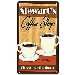 Personalized Vintage Coffee Shop Metal Sign