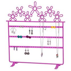 Pink Metal Daisies Jewelry Stand