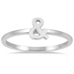 Stackable Ampersand Ring in 14k White Gold
