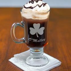 Personalized Irish Shamrock Glass Coffee Mug
