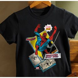 Personalized Marvel Superheros Kids Black T-Shirt