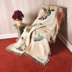 Hummingbird Floral Tapestry Throw