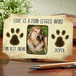 Personalized Love Is a 4-Legged Word Paw Print Picture Frame