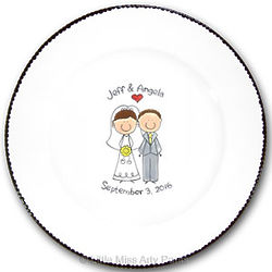 Personalized Cute Couple Wedding Signature Platter