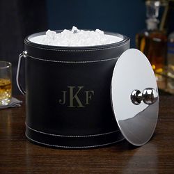 Classic Personalized Monogram Insulated Ice Bucket in Black