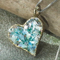 Roman Glass Heart Necklace