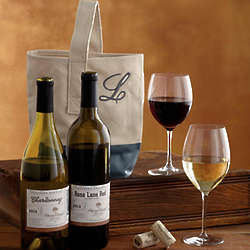 Personalized Wine Tote with Wine