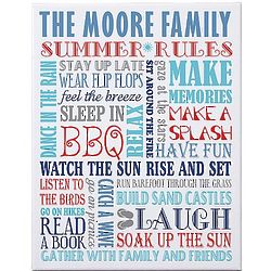 Personalized Summer Rules Canvas