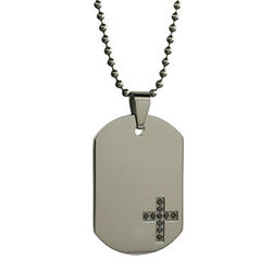 Stainless Steel Cross Dog Tag