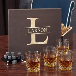 Oakmont Whiskey Lover's Gift Set in Personalized Wood Box