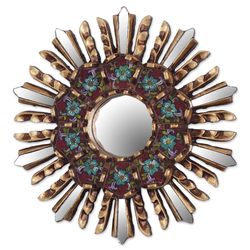 Cuzco Garden Wood and Reverse Painted Glass Wall Mirror