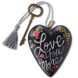 Love You More Message Heart Sculpture