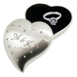 Personalized Small Heart Proposal Ring Box