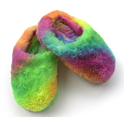 tie dye fuzzy slippers