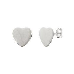 Tiffany-Inspired Sterling Silver Heart Tag Studs