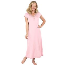 Pink Lovely Lace Cotton Gown