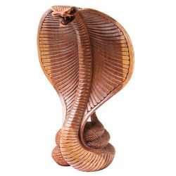 Hand-Carved Cobra Sculpture