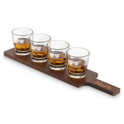 Whiskey Glasses and Paddle Set