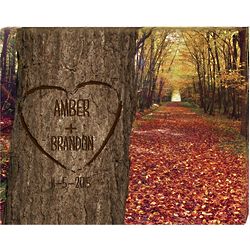 Personalized Carved Heart On Tree Canvas Print