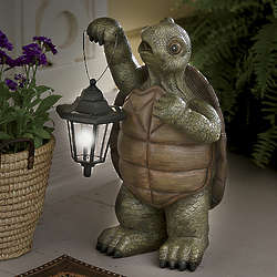 Turtle Garden Statue with Solar Lantern