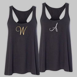 Personalized Initial Tank Top in Black