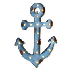 Marquee Lighted Metal Anchor Wall Art