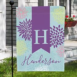 Personalized Abstract Floral Garden Flag