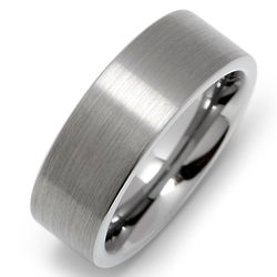 Men's 8mm Brushed Tungsten Ring