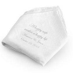 Happy Wife Happy Life Handkerchief with Silver Print