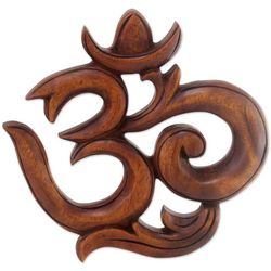 Sacred Om Wood Relief Panel