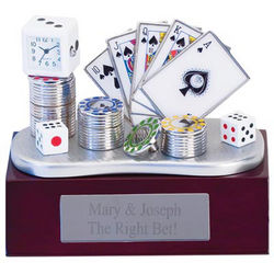 Poker Cards and Chips Personalized Clock