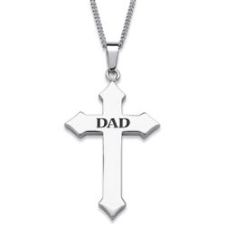 Stainless Steel Dad Polished Cross Pendant