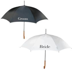 Couple Bride and Groom Stick Umbrellas with Hook