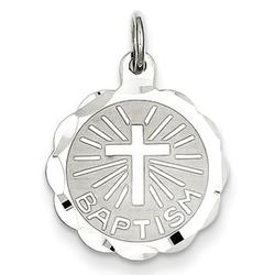 Personalized Baptism Sterling Silver Disc Charm