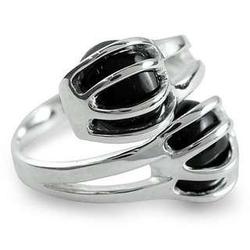 Love Attracts Sterling Silver and Black Onyx Ring