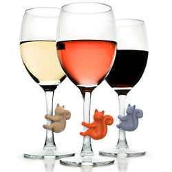 Social Climbers Squirrel Wine Charms
