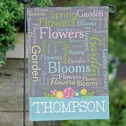 Personalized Spring Word-Art One Sided Garden Flag
