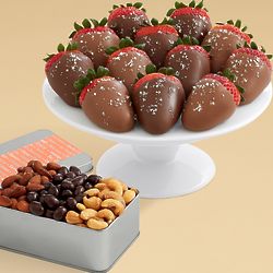Snack Lover's Nut Trio & Full Dozen Salted Caramel Strawberries