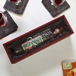Claremore Personalized Wooden Wine Box