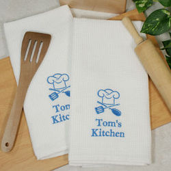 Embroidered Chef Hat Kitchen Towel Set