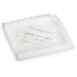 They Lived Happily Ever After Handkerchief with Gold Print