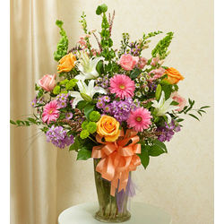 Beautiful Blessings Sympathy Vase Pastel Floral Arrangement