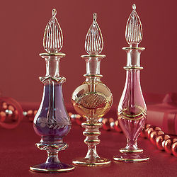 Gold-Etched Perfume Bottles