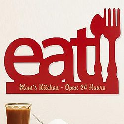 Personalized Eat Kitchen Wood Sign