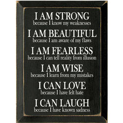 I Am Strong Wooden Plaque