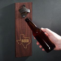 Home State Wall-Mounted Wooden Beer Bottle Opener