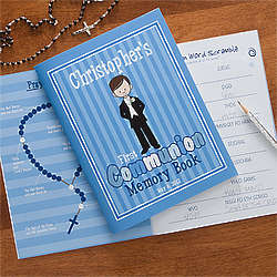 Personalized First Communion Boy's Memory Book