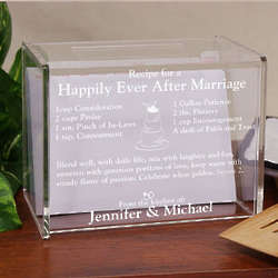 Engraved Happily Ever After Acrylic Recipe Box