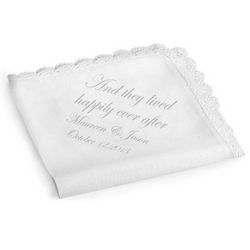 They Lived Happily Ever After Handkerchief with Silver Print